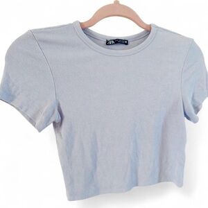 Zara Periwinkle Cropped Baby Tee